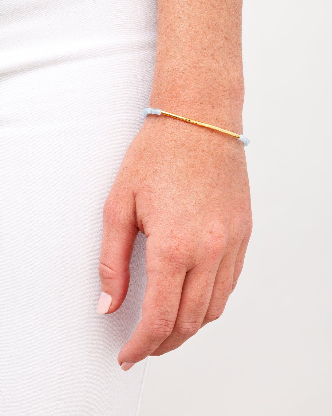 Power Gemstone Bracelet for Truth || option::Gold Plated, Aquamarine