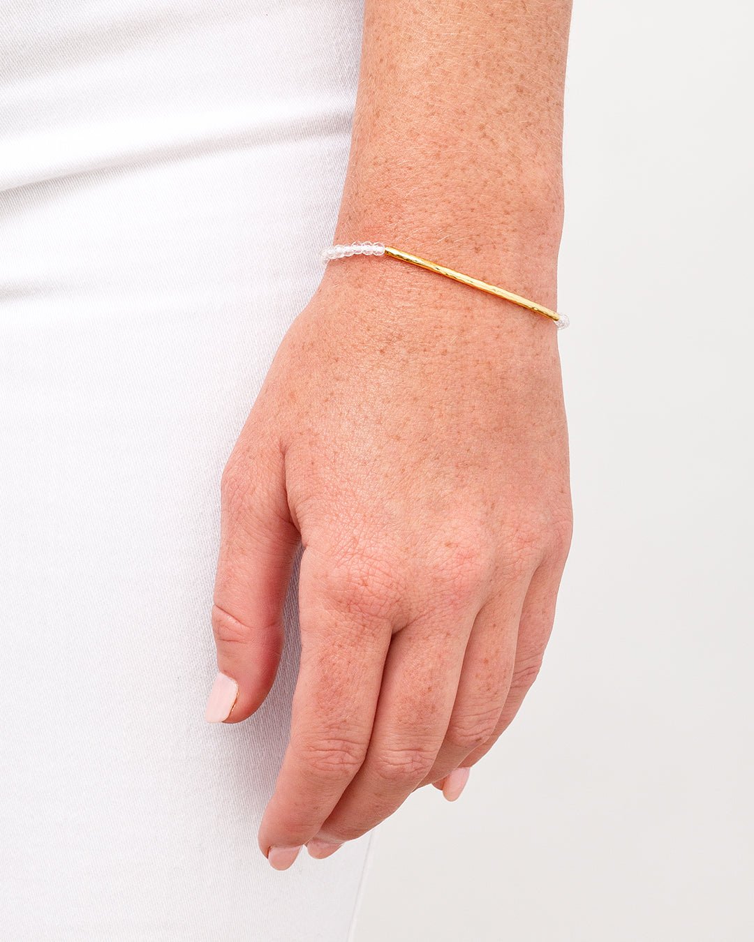 Power Gemstone Bracelet for Clarity || option::Gold Plated, Crystal Quartz