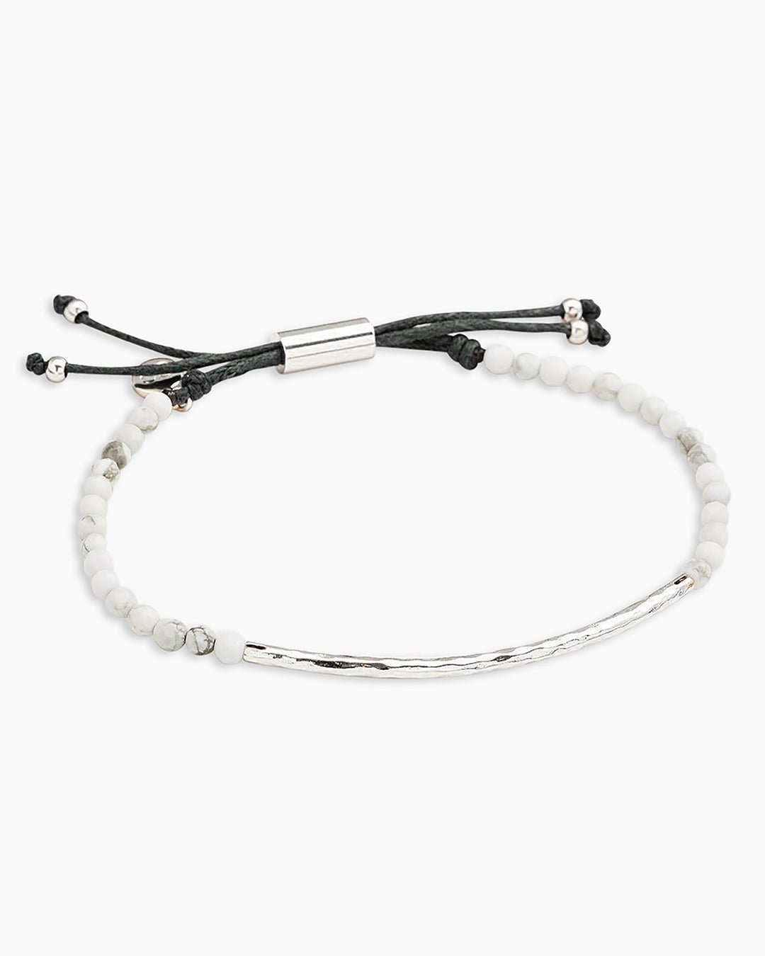 Power Gemstone Bracelet for Calming || option::Silver Plated, Howlite