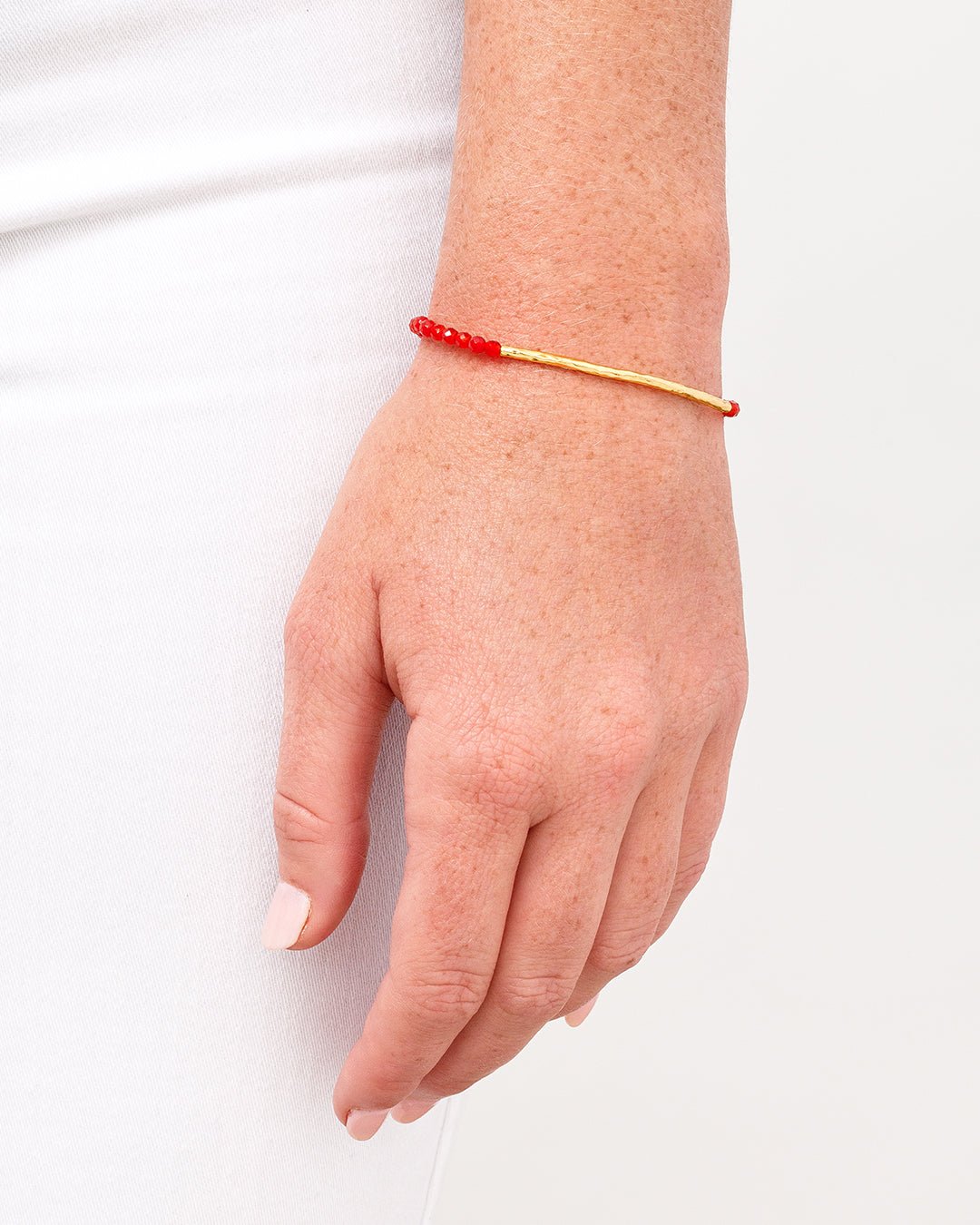Power Gemstone Bracelet for Confidence || option::Gold Plated, Orange Agate