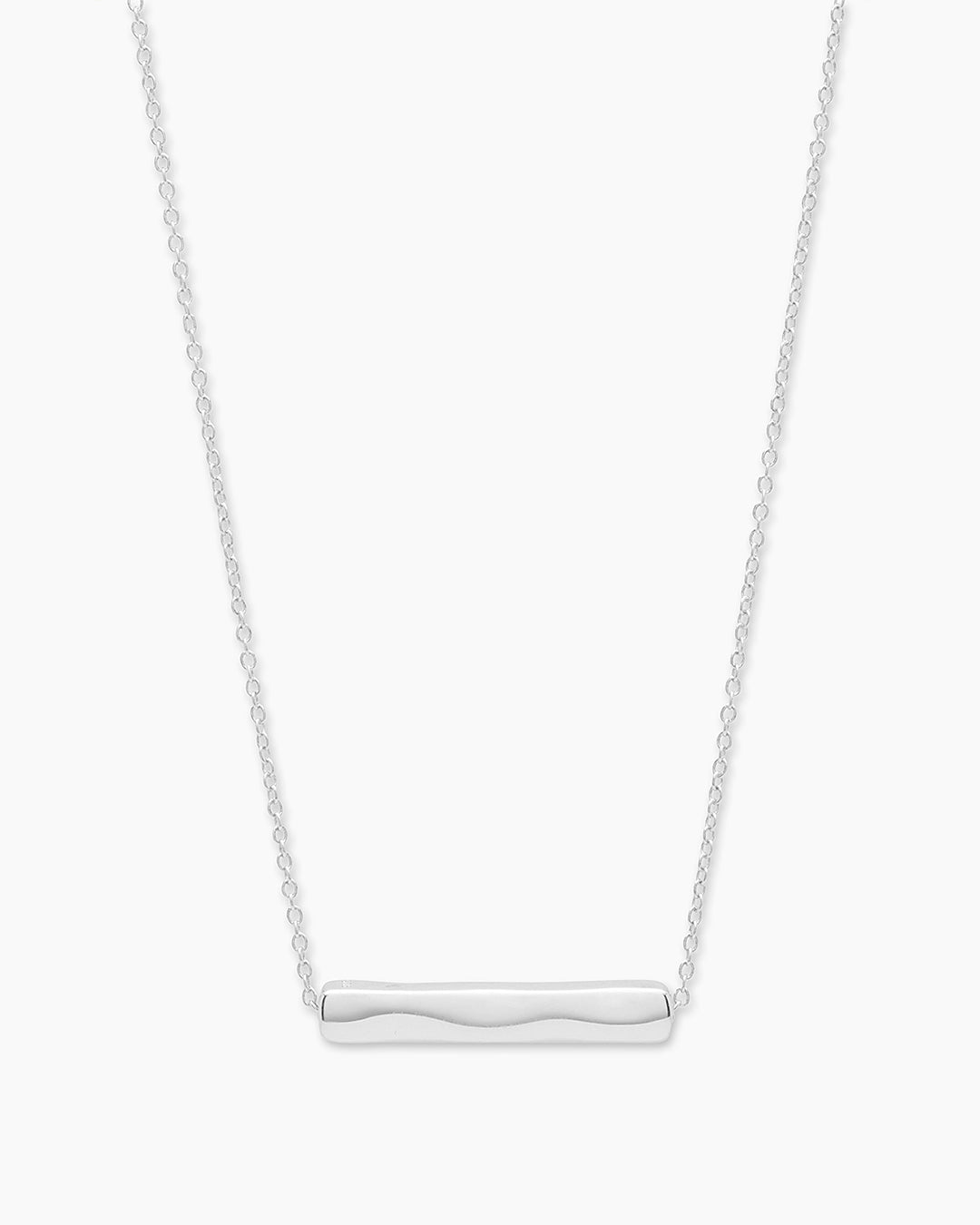 3D Silver Vertical Bar Cuboid Stick Stainless Steel Locket Necklace Chain  Pendant with Silver Adjustable Ring