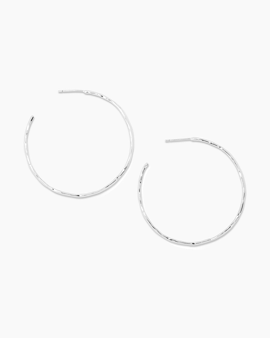  Taner Thin hoops, medium sized hoops || option::Silver Plated