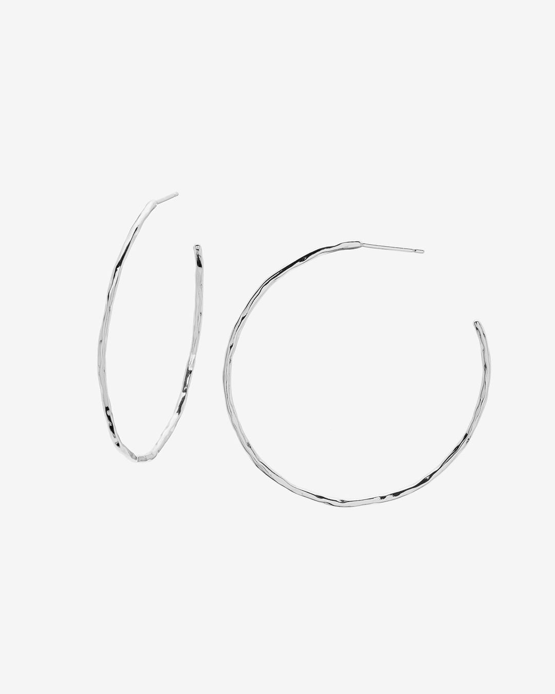  Taner Thin hoops, medium sized hoops || option::Silver Plated