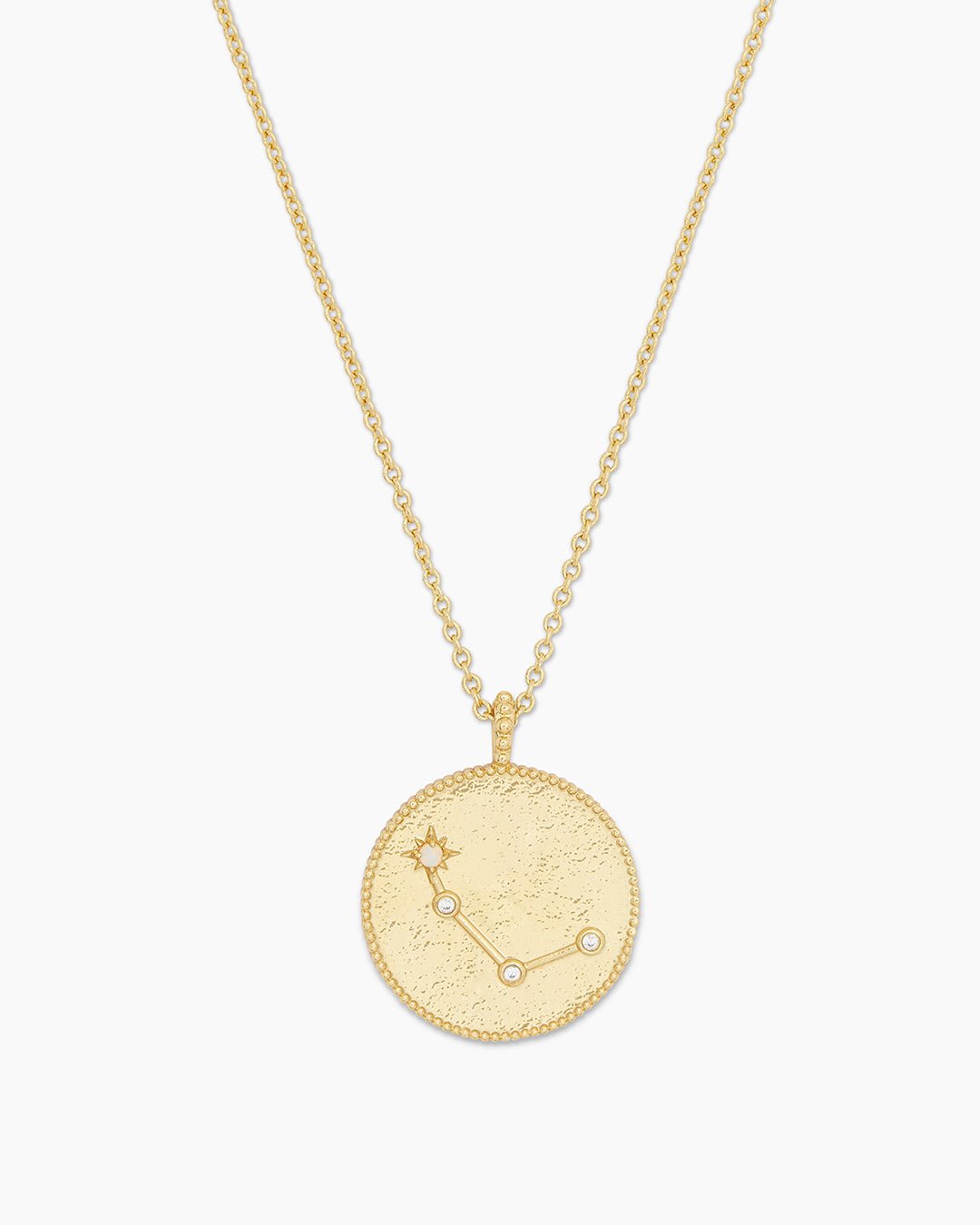  Astrology Coin Necklace (Aries) || option::Gold Plated, Aries