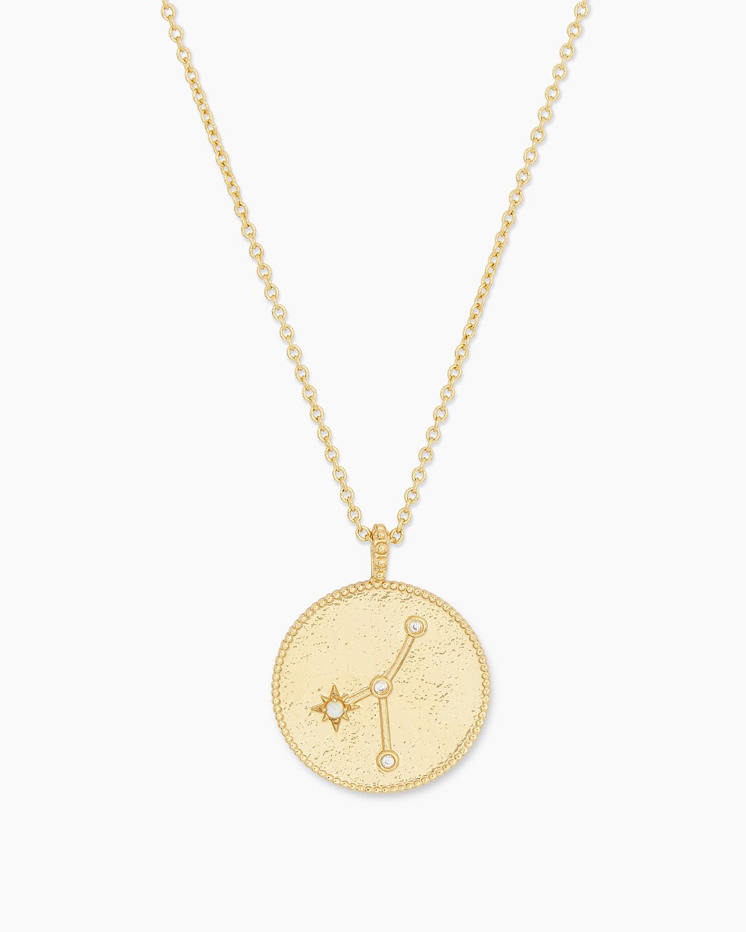  Astrology Coin Necklace (Cancer) || option::Gold Plated, Cancer
