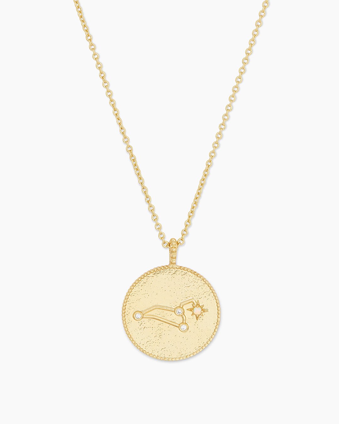  Astrology Coin Necklace (Leo) || option::Gold Plated, Leo