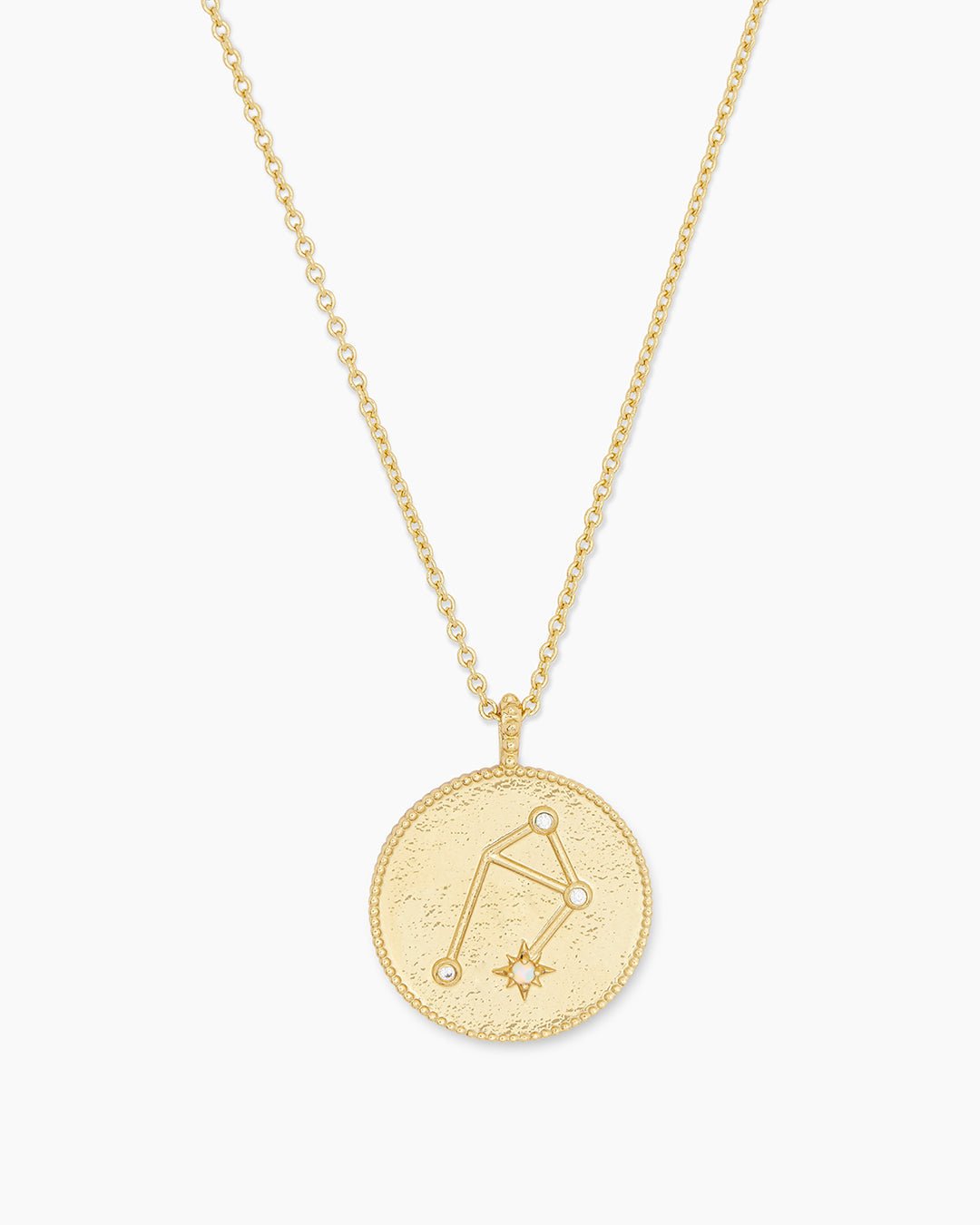  Astrology Coin Necklace (Libra) || option::Gold Plated, Libra