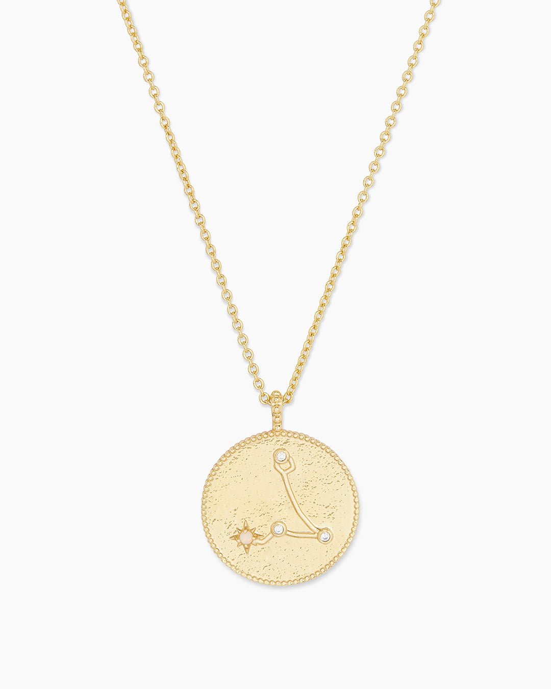  Astrology Coin Necklace (Pisces) || option::Gold Plated, Pisces