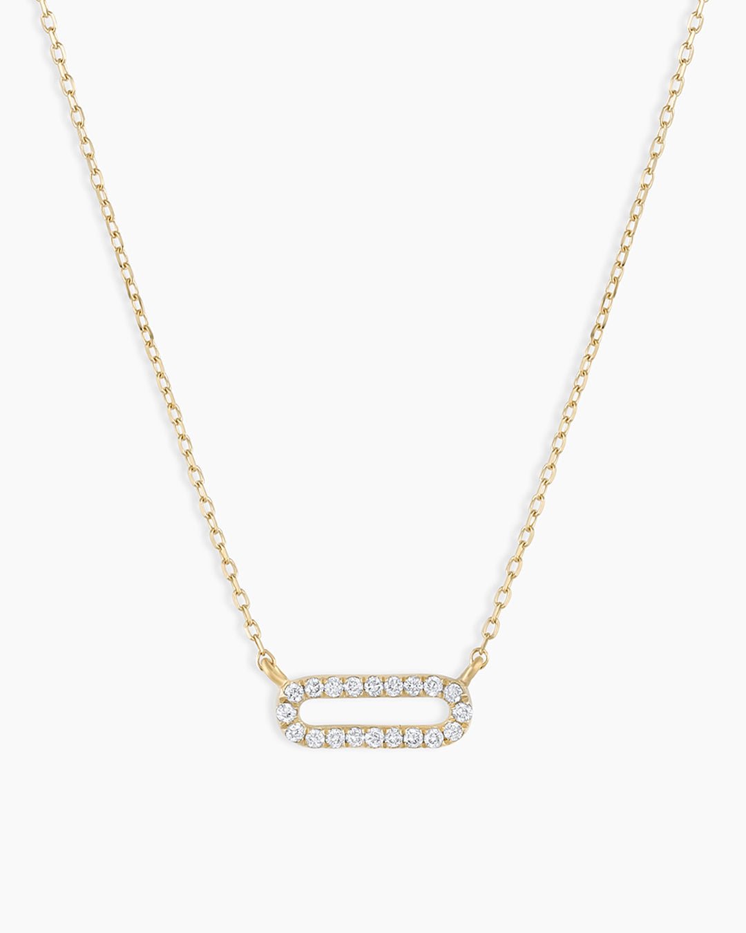 Diamond ParkerLink Necklace || option::14k Solid Gold