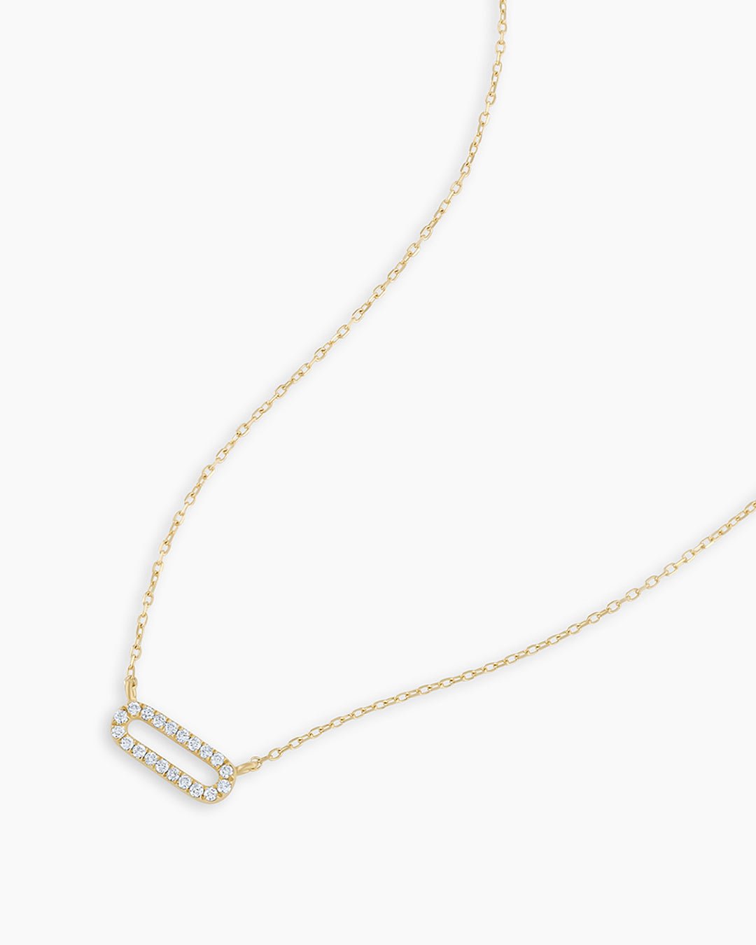 Diamond ParkerLink Necklace || option::14k Solid Gold