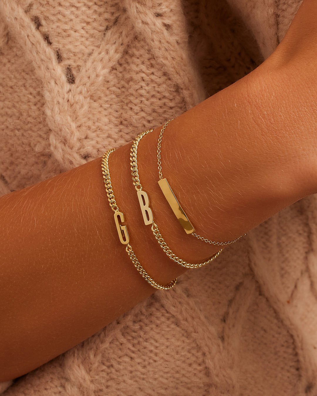 Gold engravable bracelet || option::Gold Plated