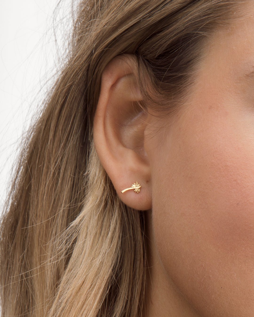 Alphabet Studs Earring in H K Solid Gold/Pair, Women's by Gorjana