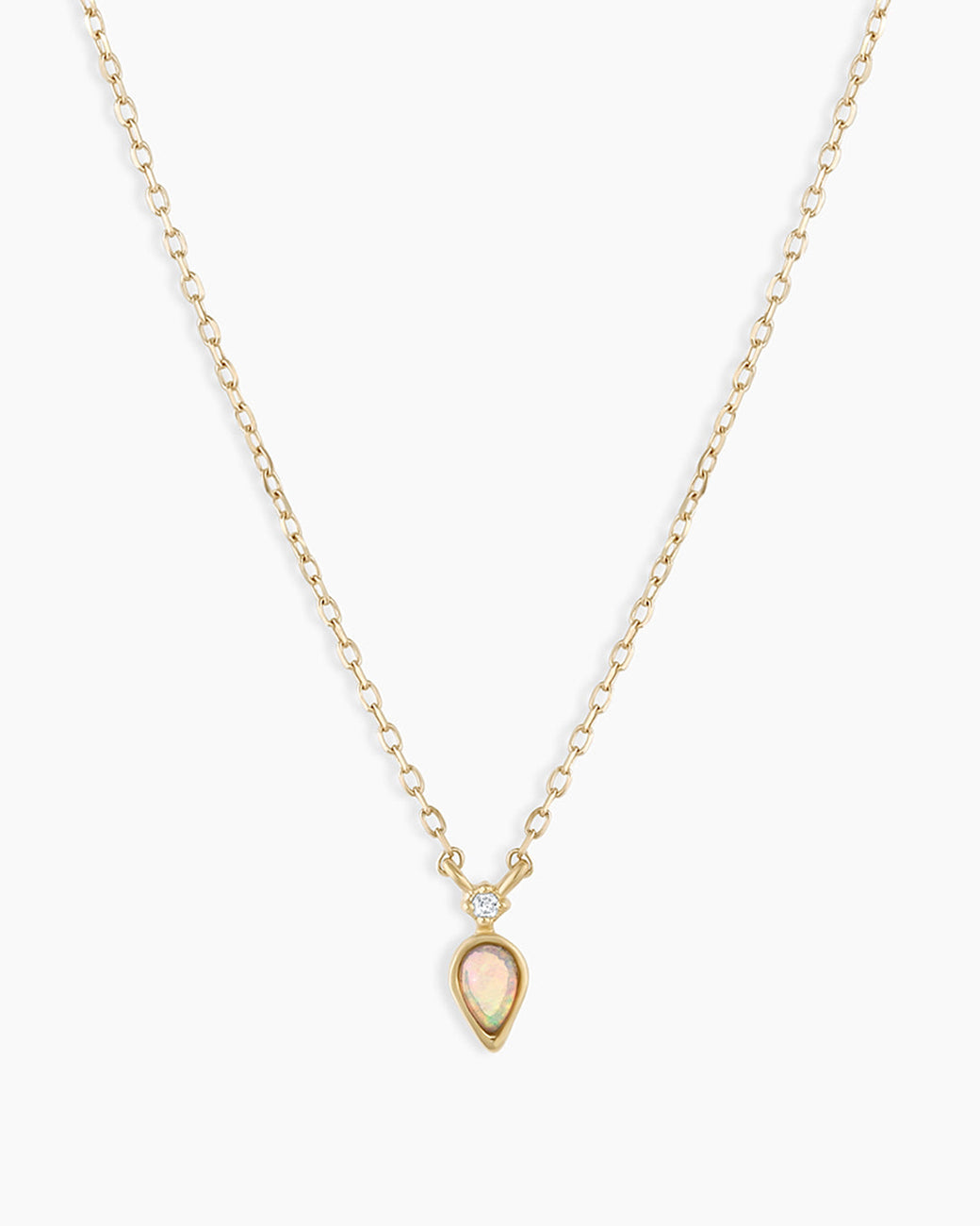 Diamond and Opal Necklace || option::14k Solid Gold