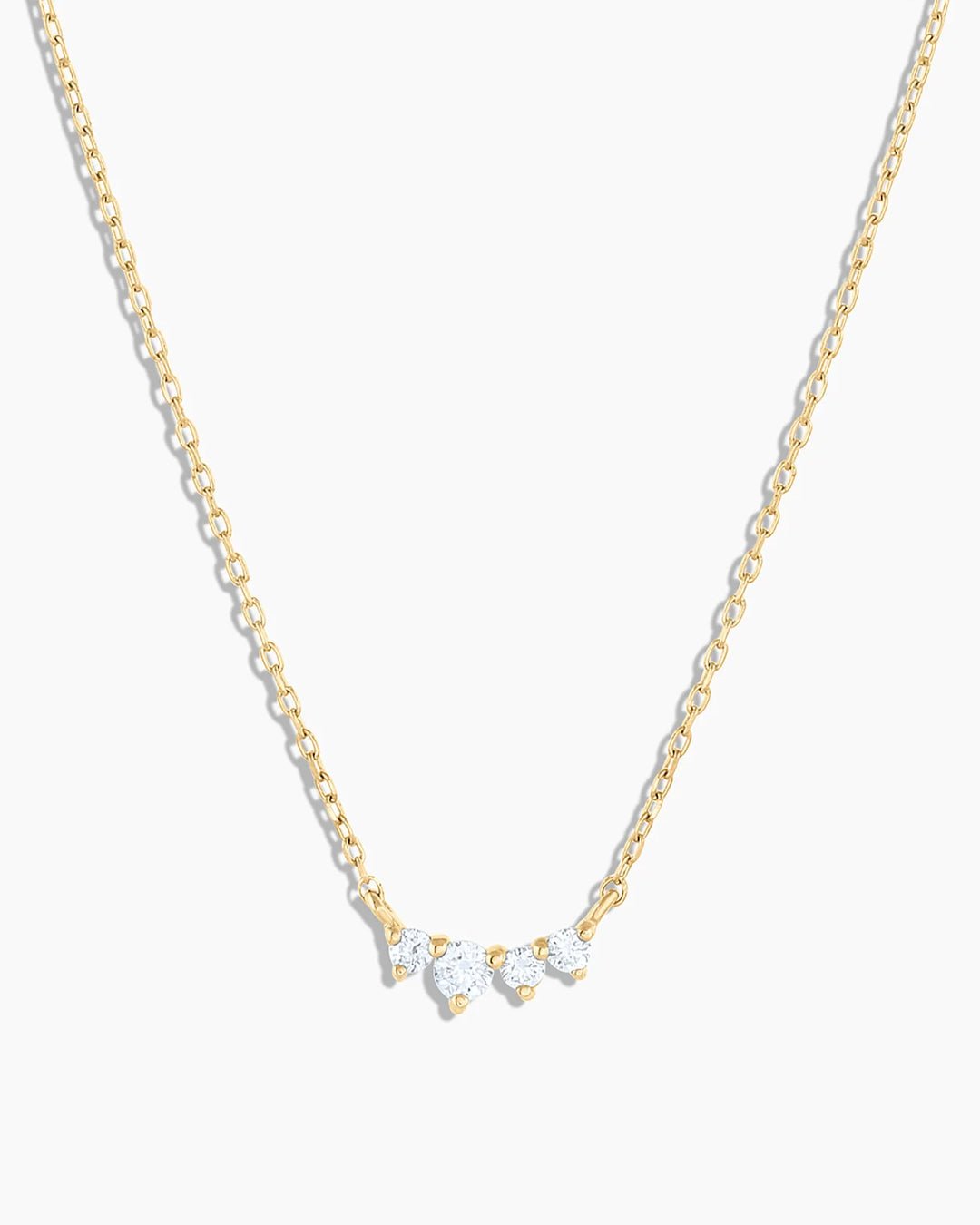 Diamond Cluster Necklace || option::14k Solid Gold