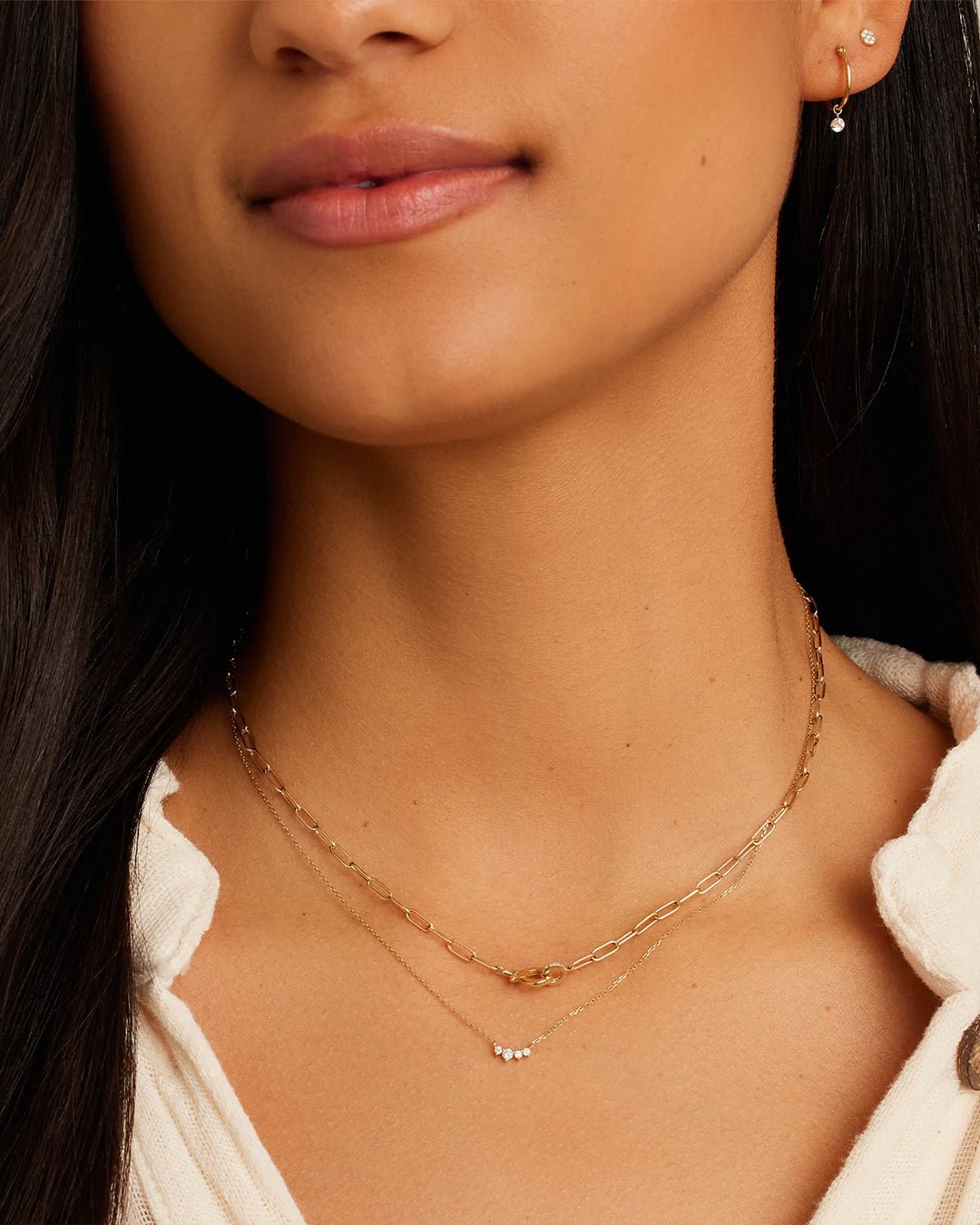 Diamond Cluster Necklace in 14K Solid Gold, Women's by Gorjana
