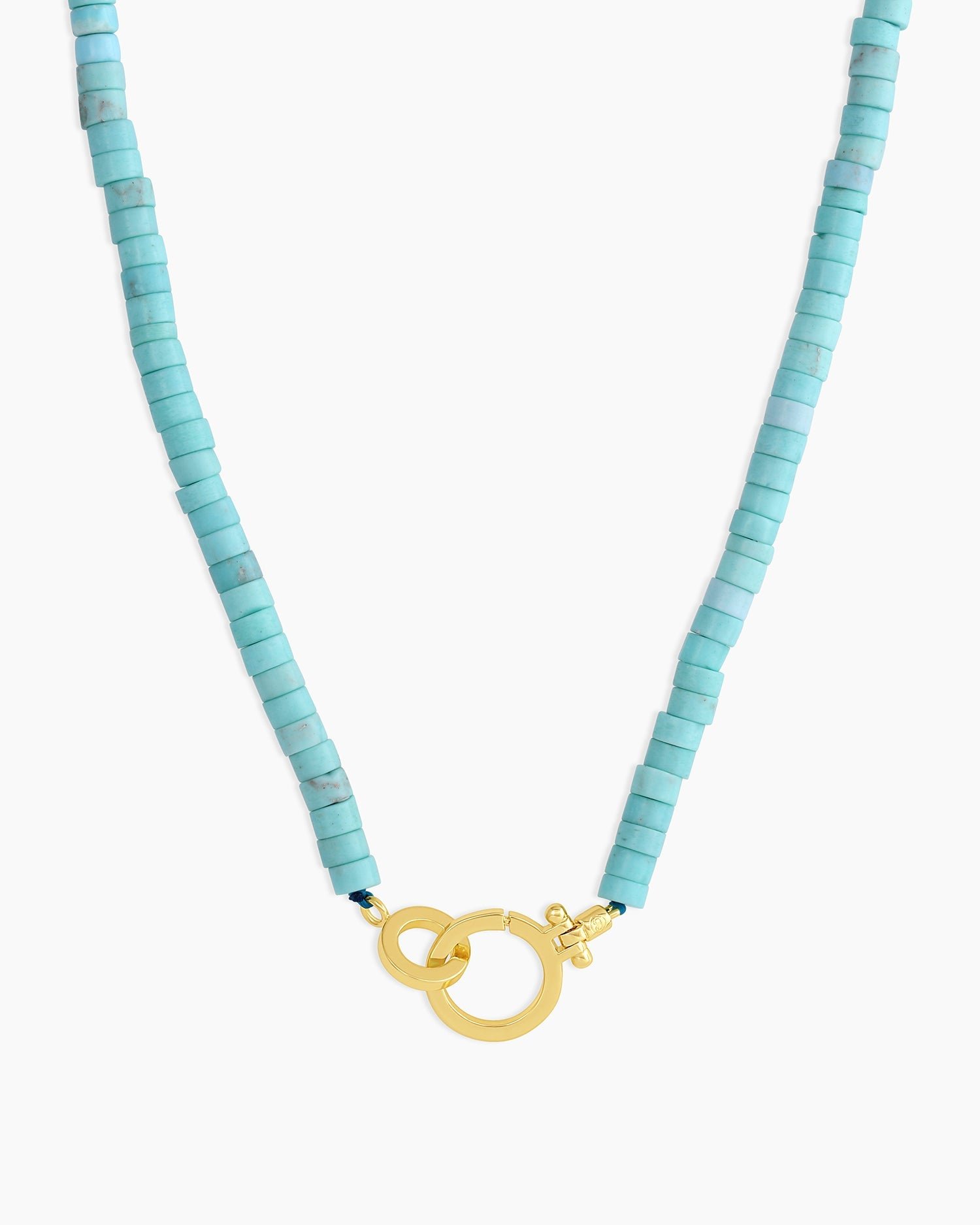 Parker Gem Necklace Turquoise  || option::Gold Plated