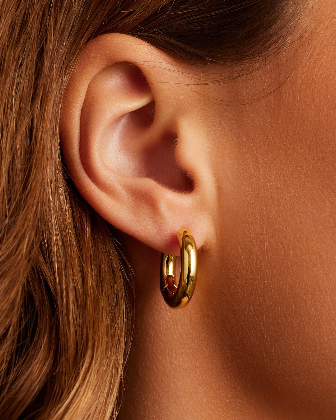 Lou Hoops  chunky hoops  bold hoop earrings || option::Gold Plated
