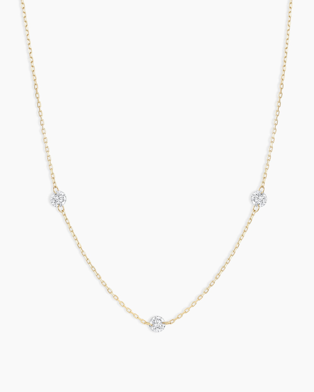 Floating Diamond Stationary Trio Necklace