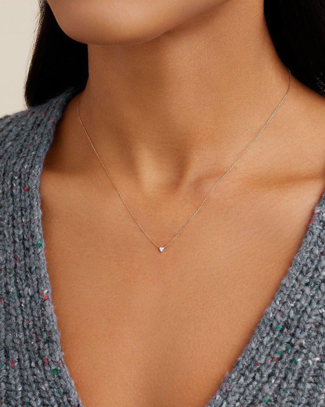 Diamond Jolie Necklace  DaintyDiamond necklace || option::14k Solid Gold