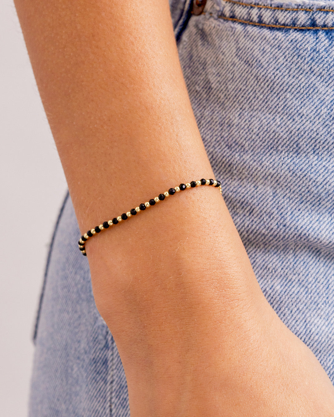 Power Gemstone Brooks Bracelet for Protection || option::18k Gold Plated, Black Onyx - Protection