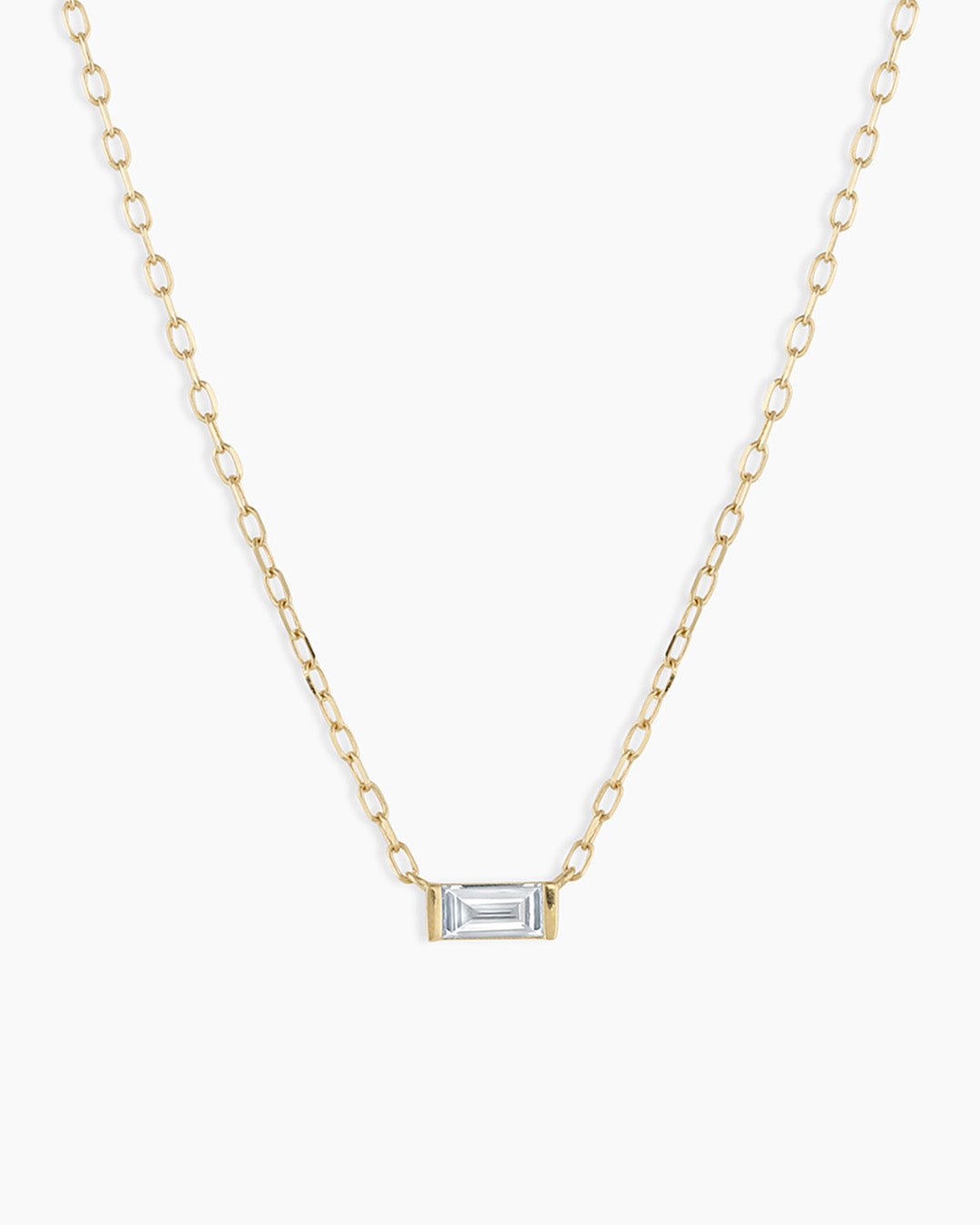 Diamond Morgan NecklaceDiamond baguette necklace || option::14k Solid Gold