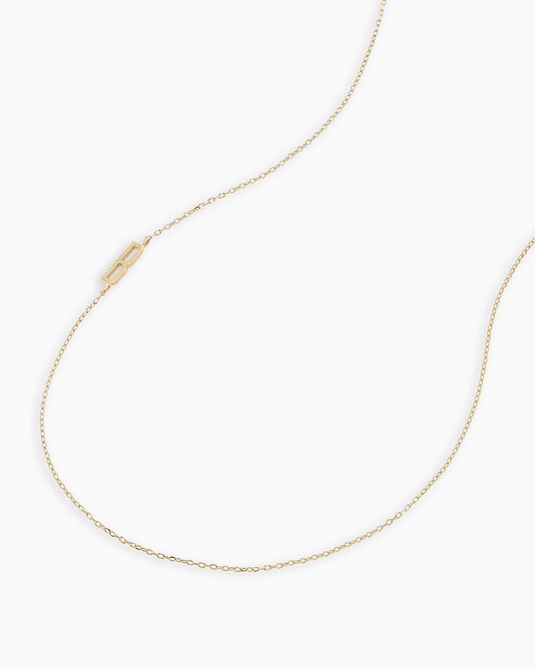 Alphabet Necklace  || option::14k Solid Gold, B