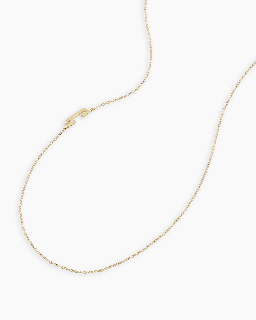 Alphabet Necklace  || option::14k Solid Gold, C
