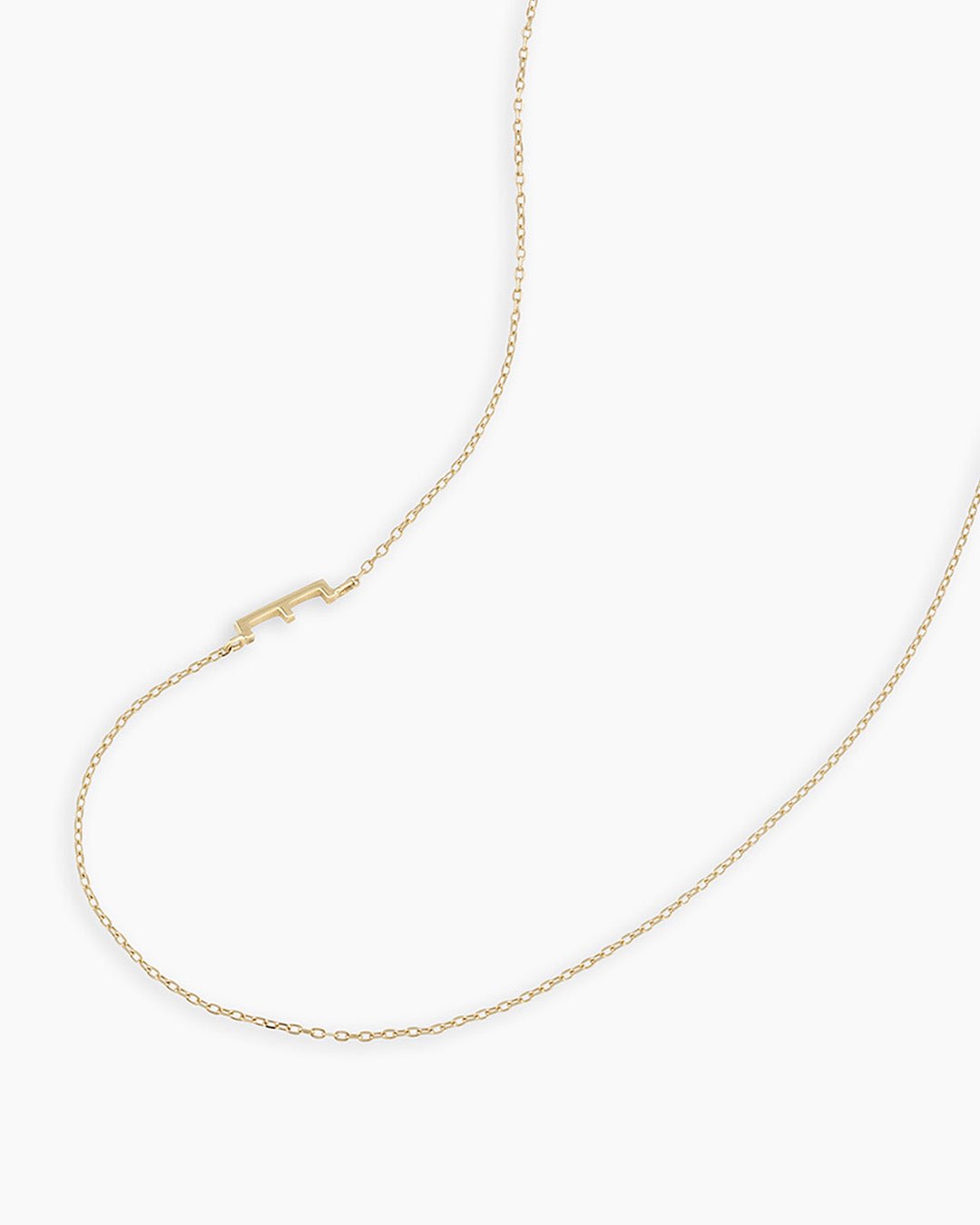 Alphabet Necklace  || option::14k Solid Gold, E