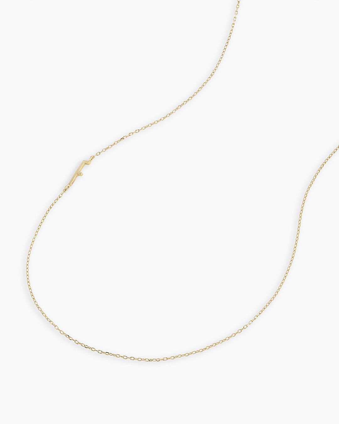 Alphabet Necklace  || option::14k Solid Gold, F