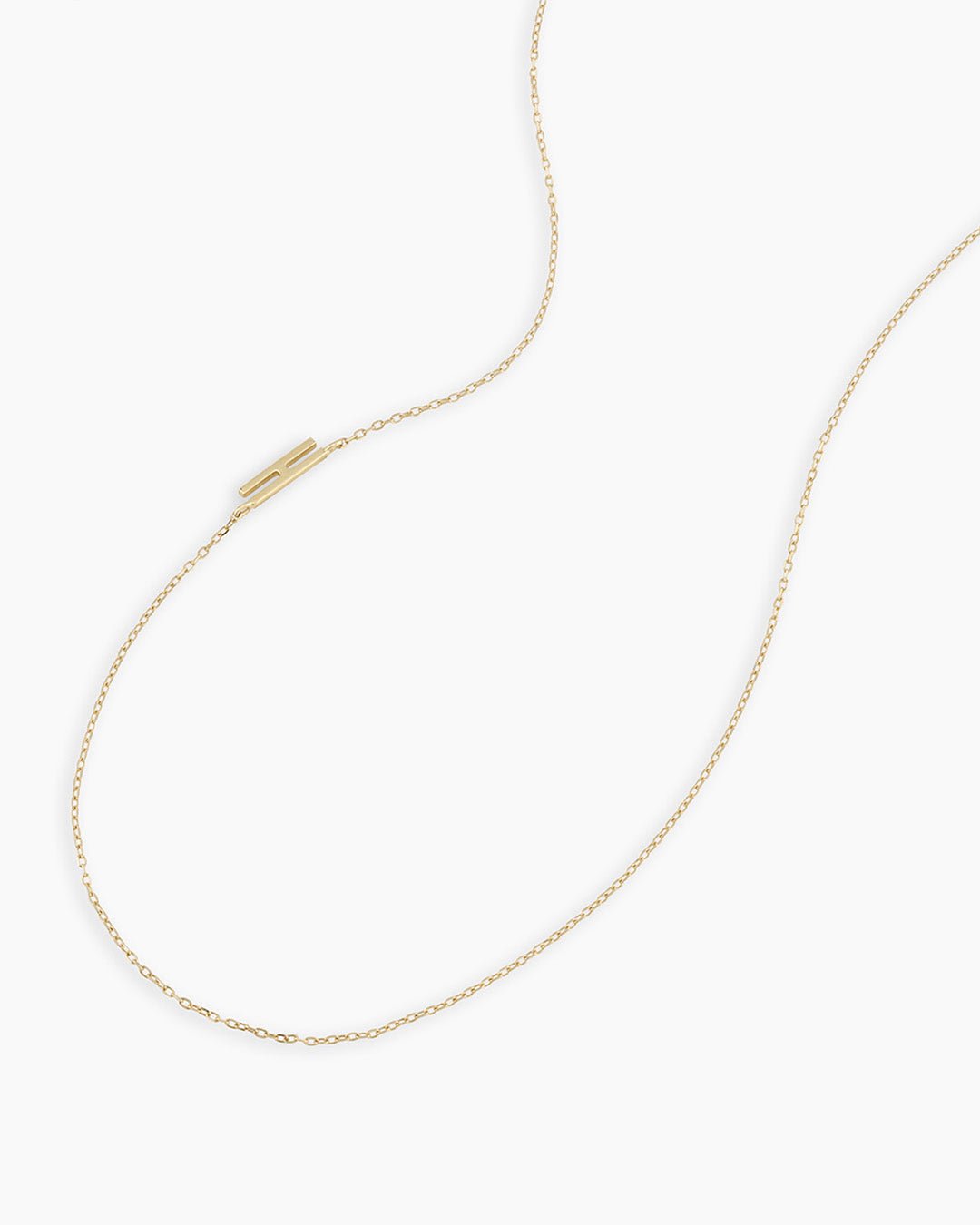 Alphabet Necklace  || option::14k Solid Gold, H