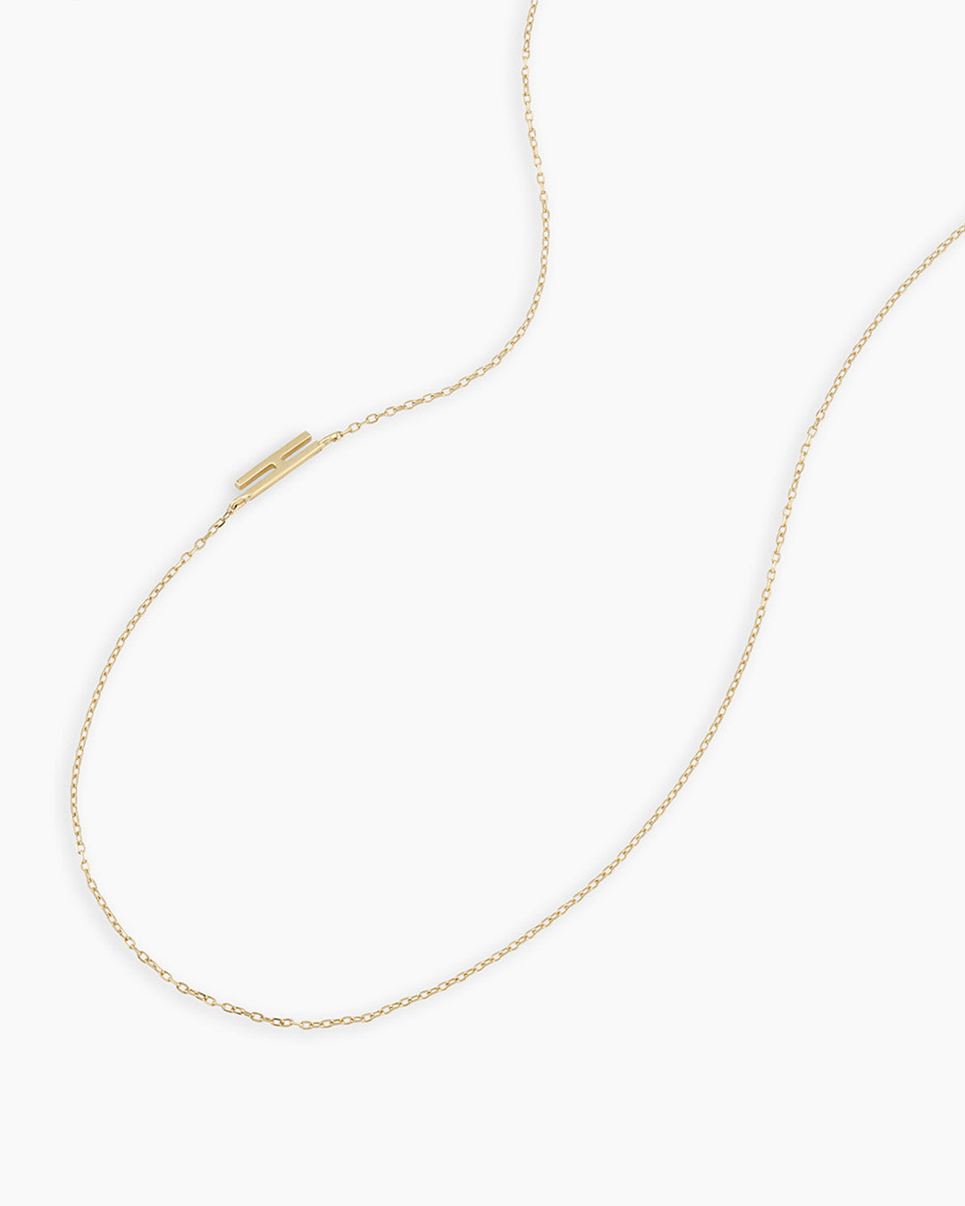 Alphabet Necklace  || option::14k Solid Gold, H