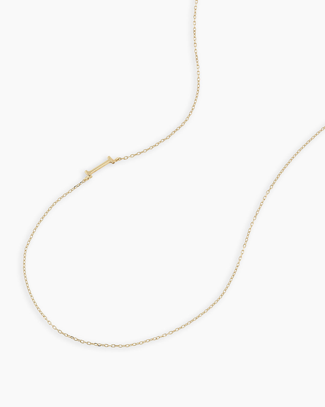 Alphabet Necklace  || option::14k Solid Gold, I