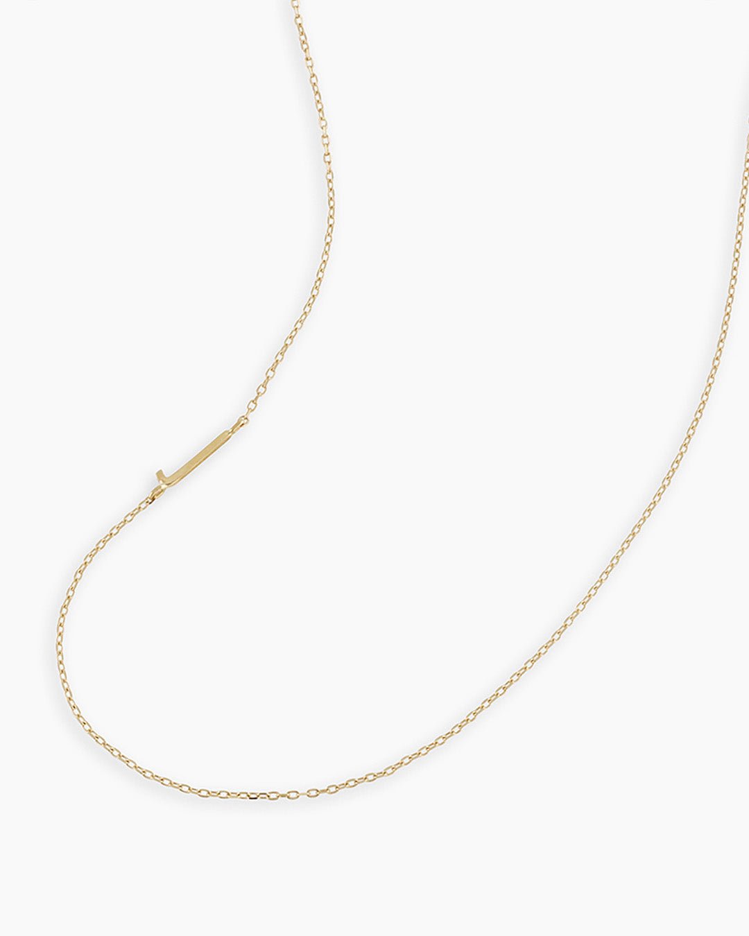 Alphabet Necklace  || option::14k Solid Gold, J