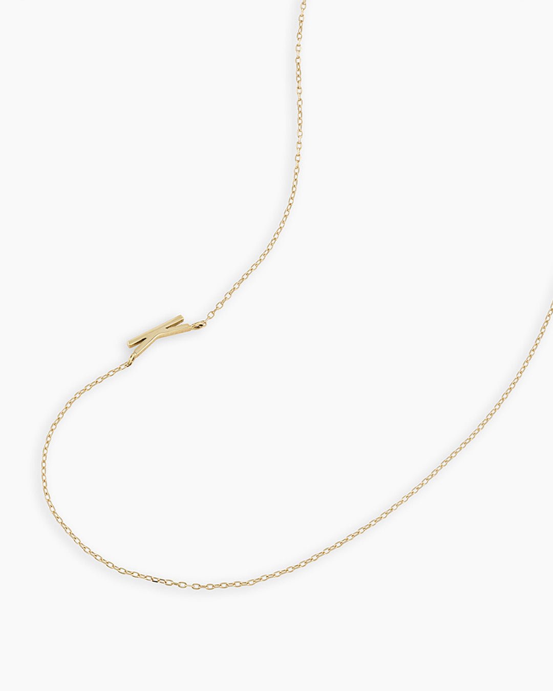 Alphabet Necklace  || option::14k Solid Gold, K