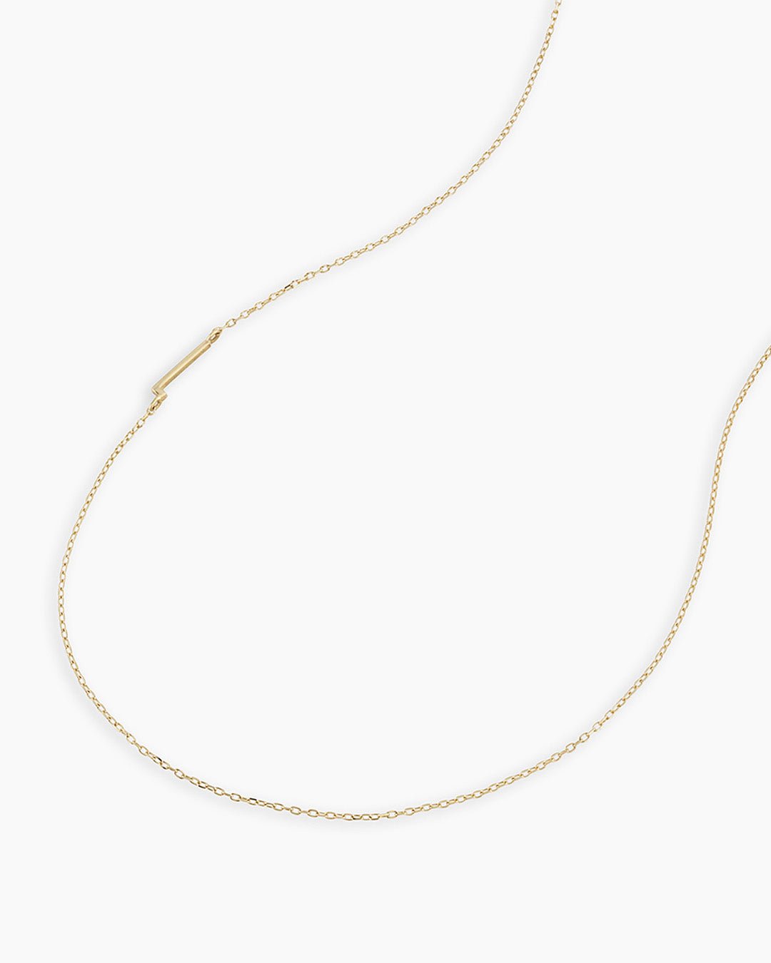 Alphabet Necklace  || option::14k Solid Gold, L