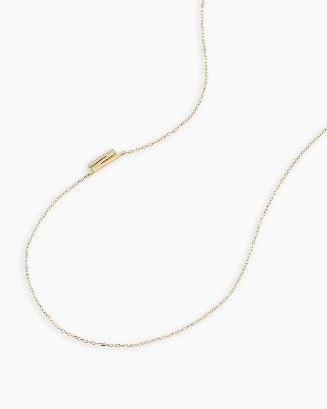 Alphabet Necklace  || option::14k Solid Gold, N