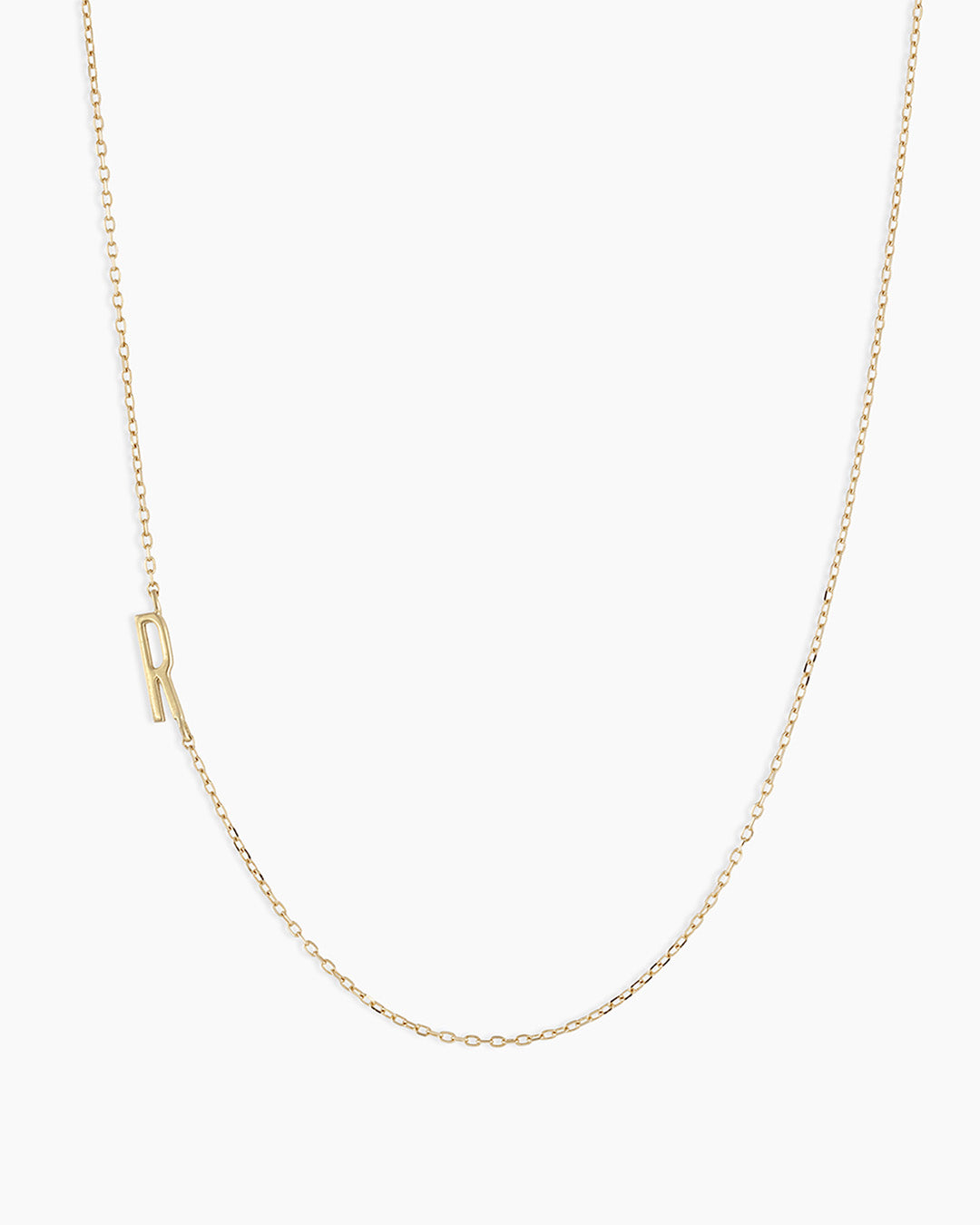 Alphabet Necklace  || option::14k Solid Gold, R