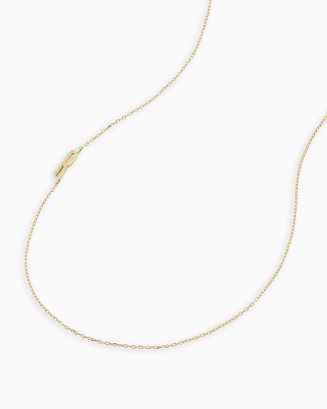 Alphabet Necklace  || option::14k Solid Gold, R