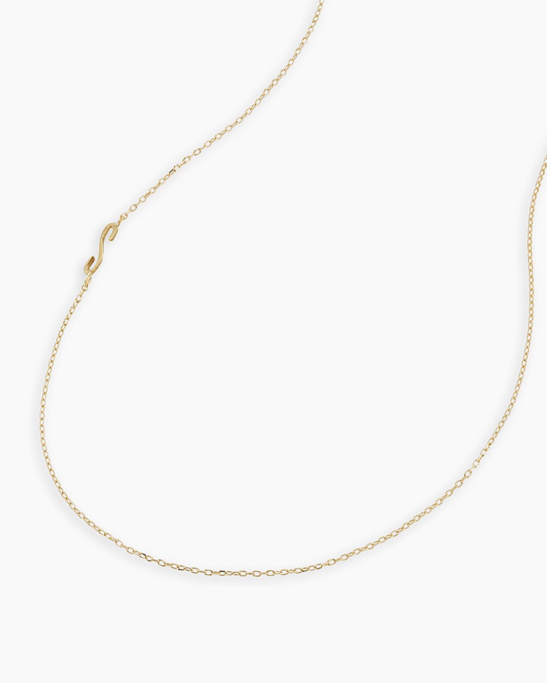 Alphabet Necklace  || option::14k Solid Gold, S