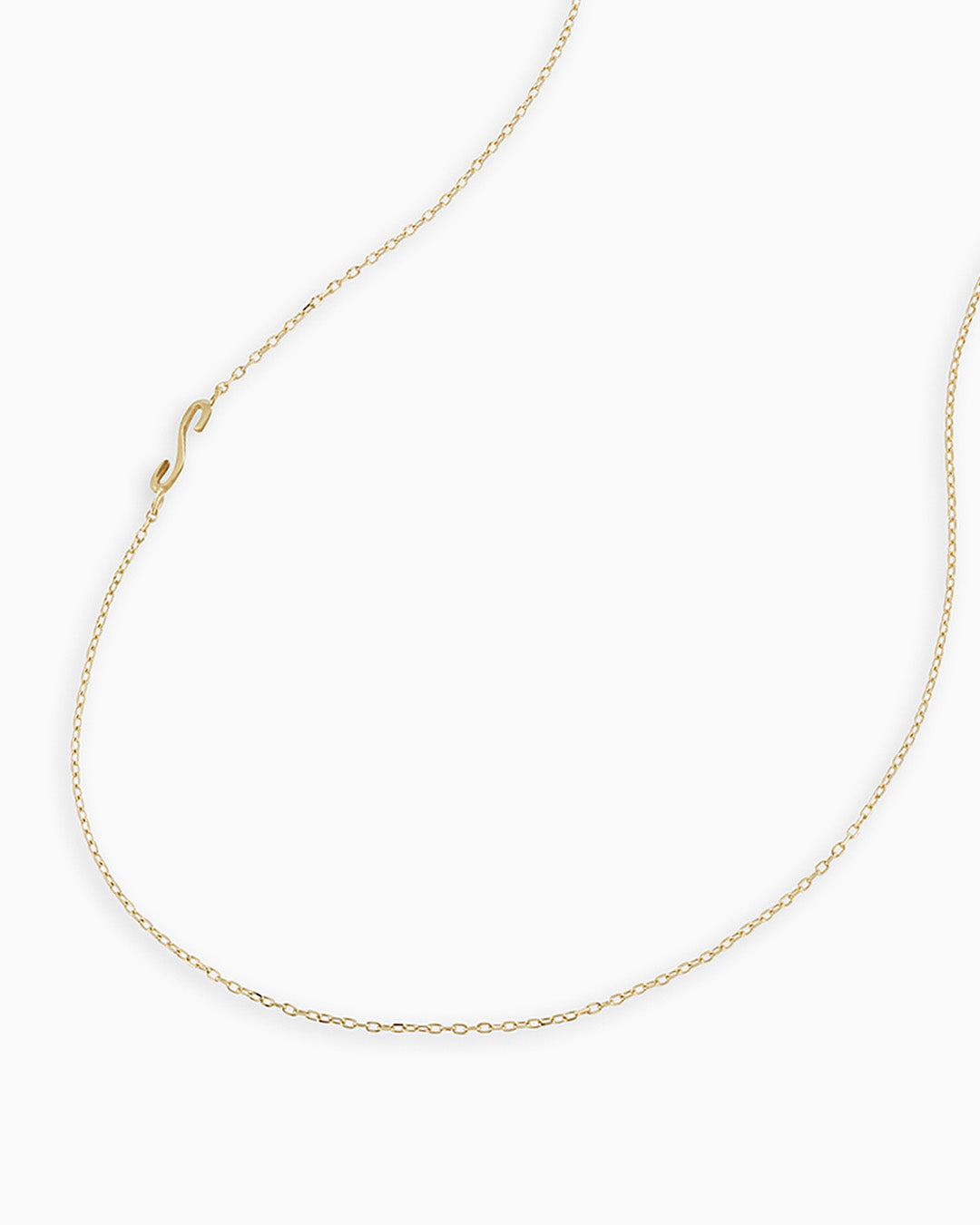 Alphabet Necklace  || option::14k Solid Gold, S