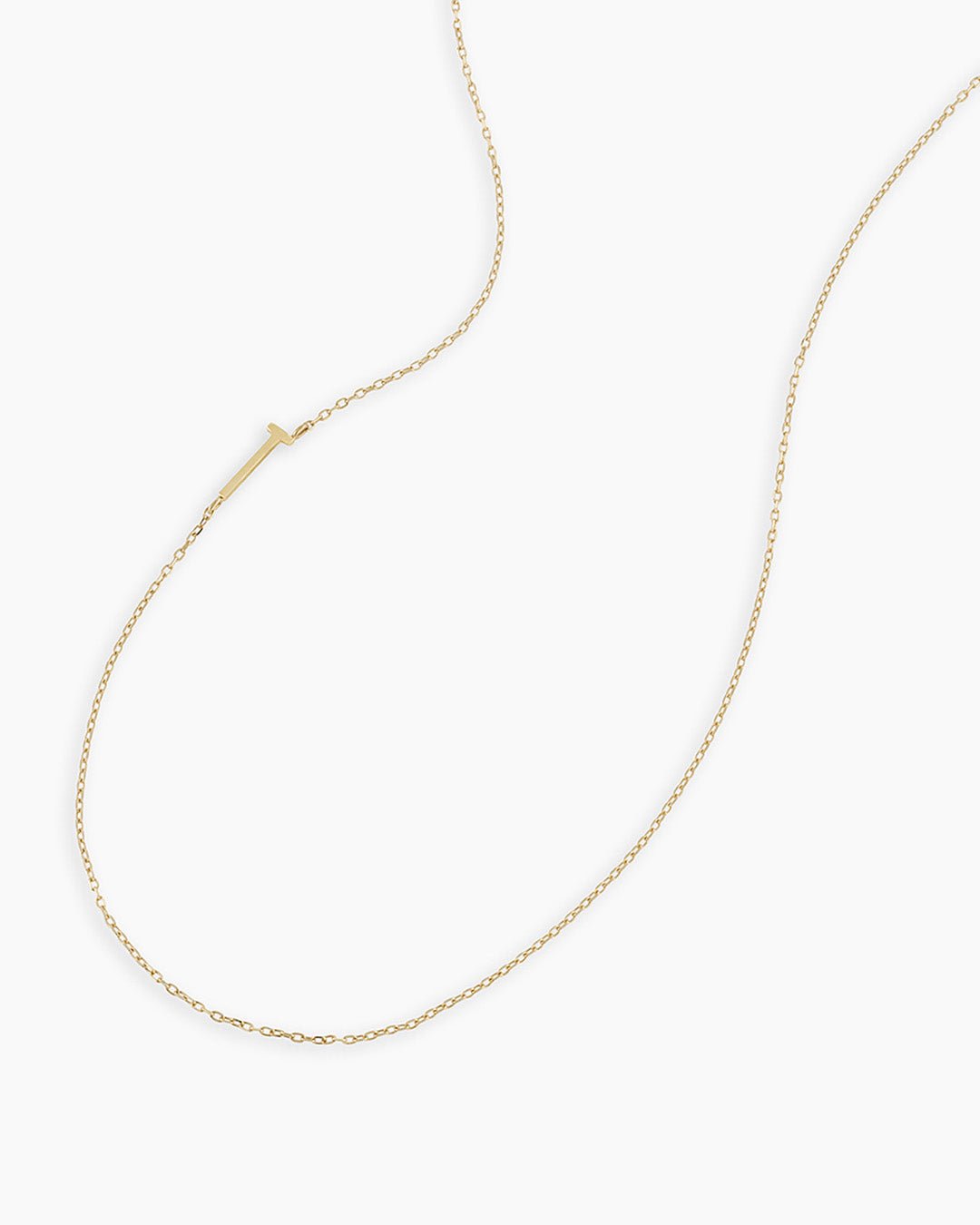 Alphabet Necklace  || option::14k Solid Gold, T