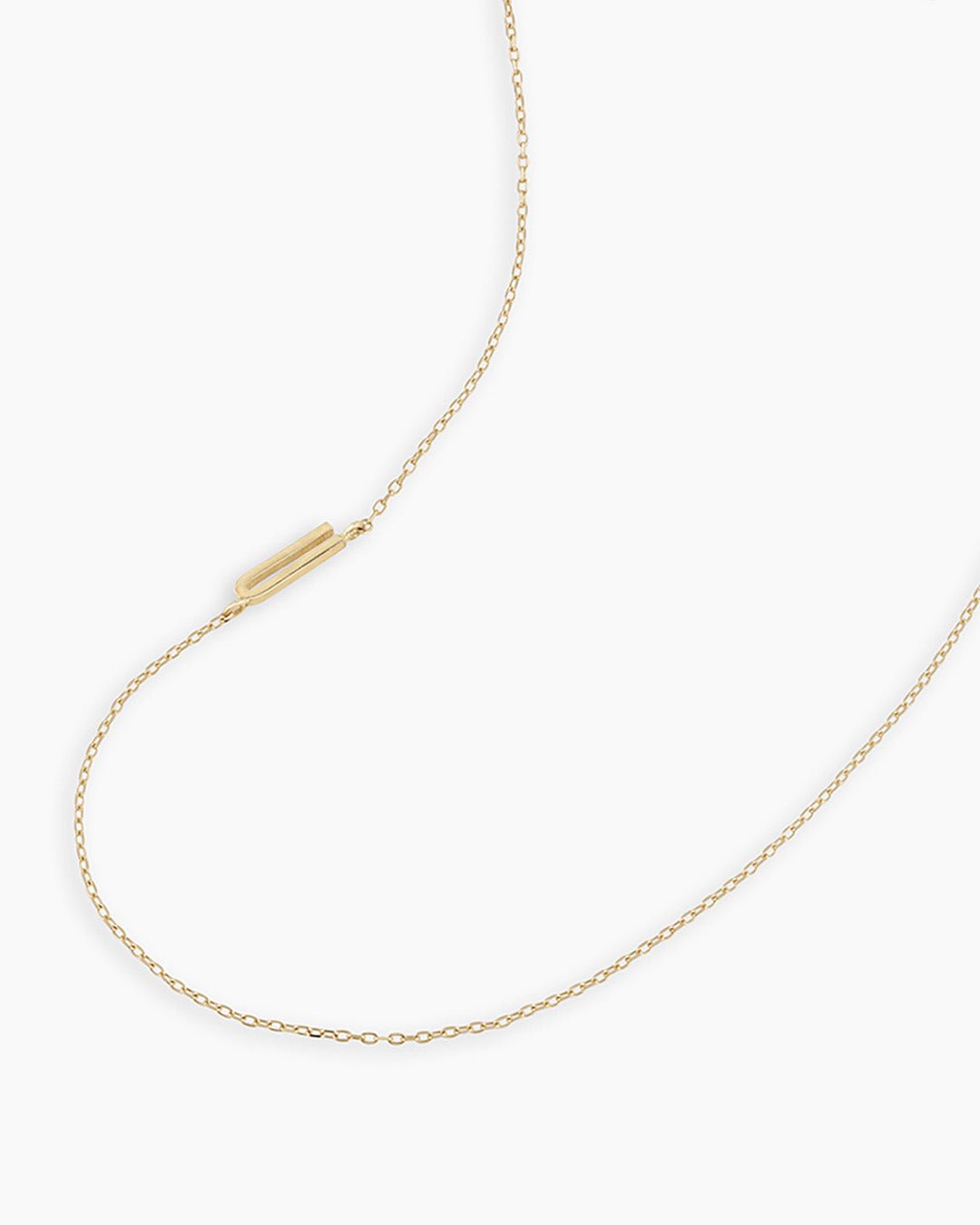 Alphabet Necklace  || option::14k Solid Gold, U