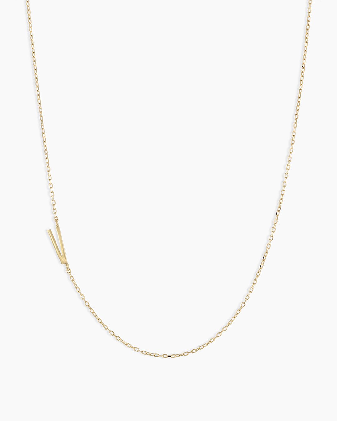 Alphabet Necklace  || option::14k Solid Gold, V