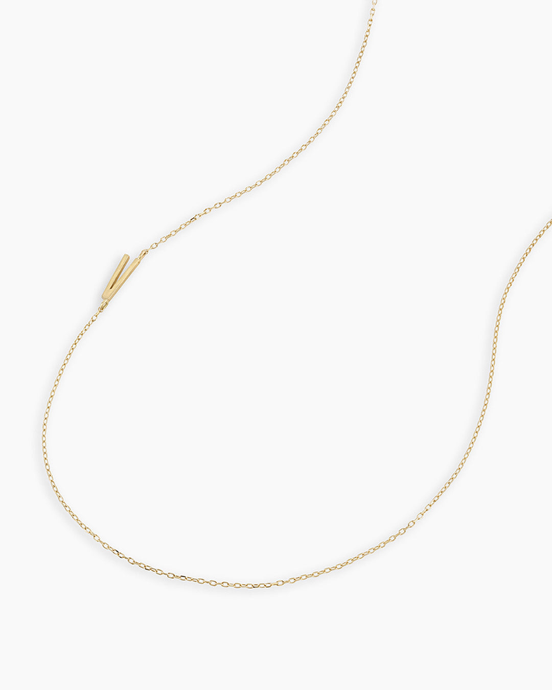 Alphabet Necklace  || option::14k Solid Gold, V