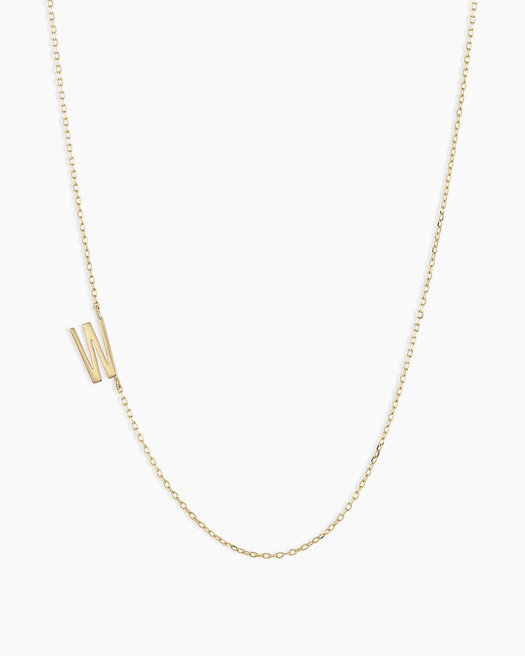 Alphabet Necklace  || option::14k Solid Gold, W