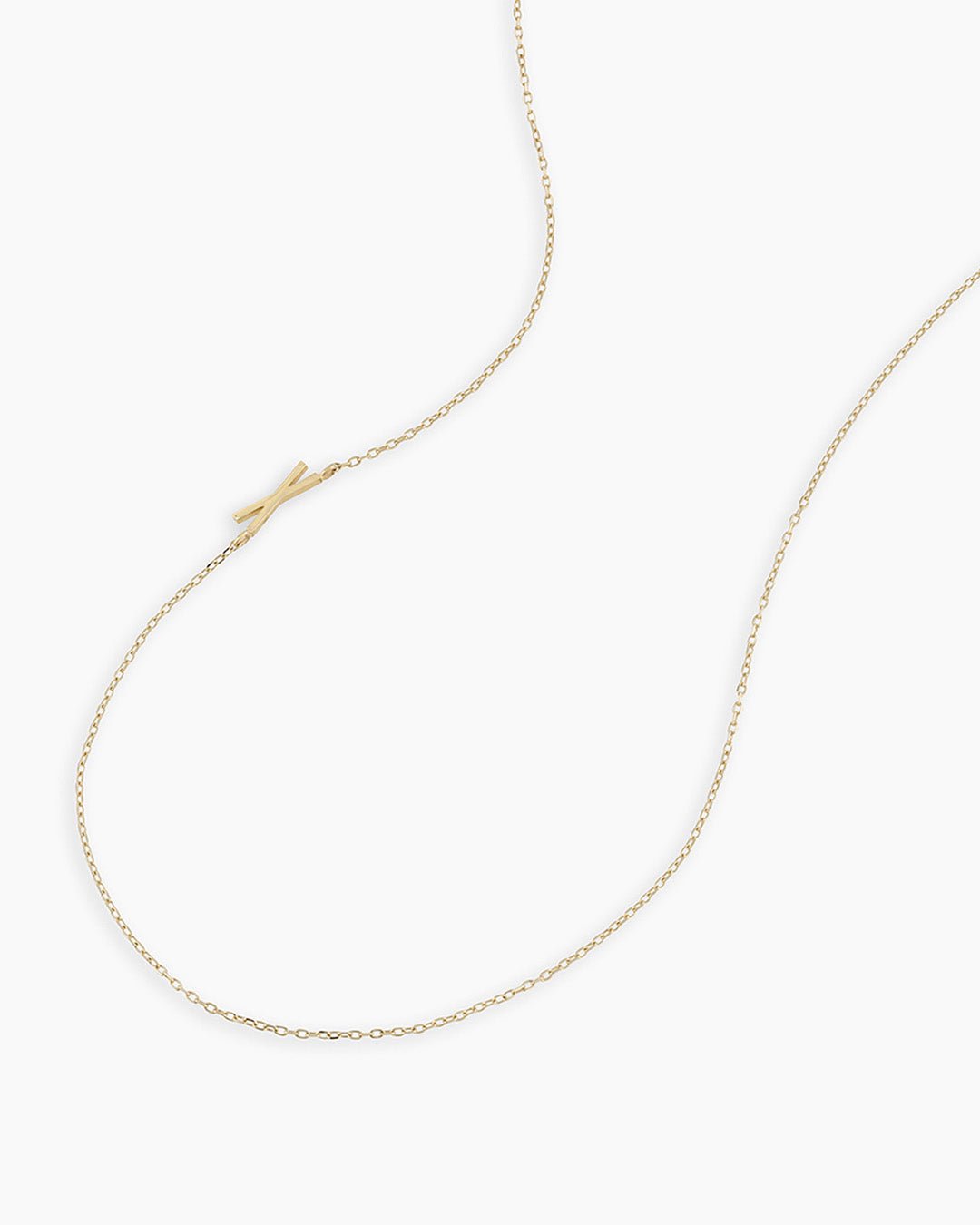 Alphabet Necklace  || option::14k Solid Gold, X