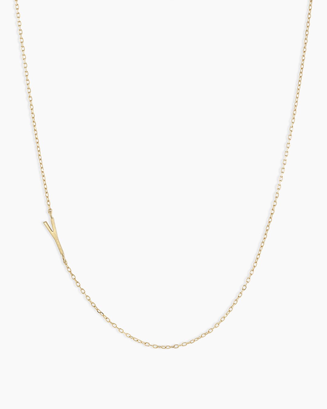 Alphabet Necklace  || option::14k Solid Gold, Y
