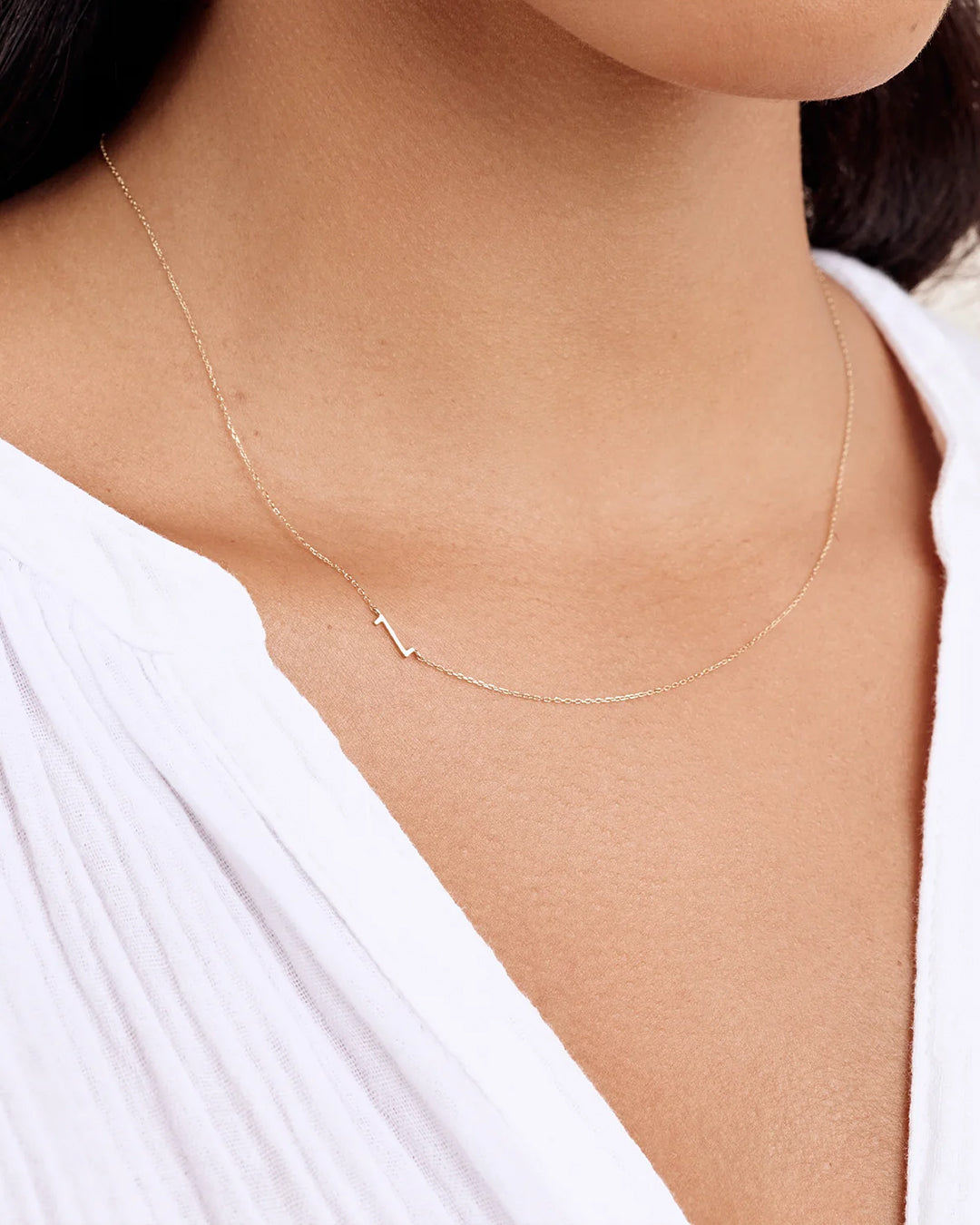 Alphabet Necklace  || option::14k Solid Gold, Z