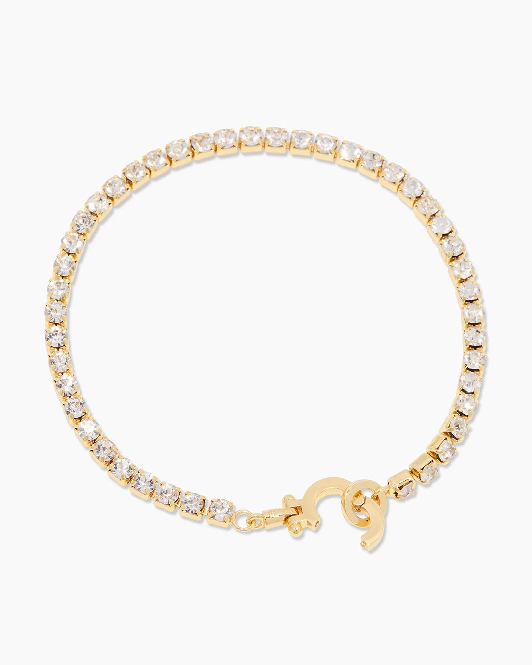 Parker Shimmer Clasp Bracelet  holiday party bracelet || option::Gold Plated, White Crystal