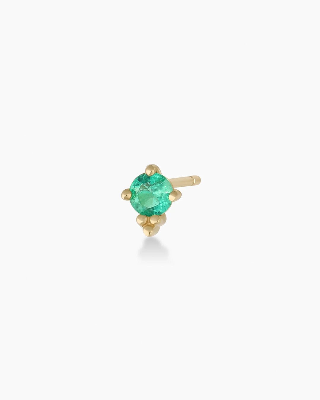 14k gold | gorjana jewelry | Emerald Trinity Stud | Green stud earrings | May birthstone